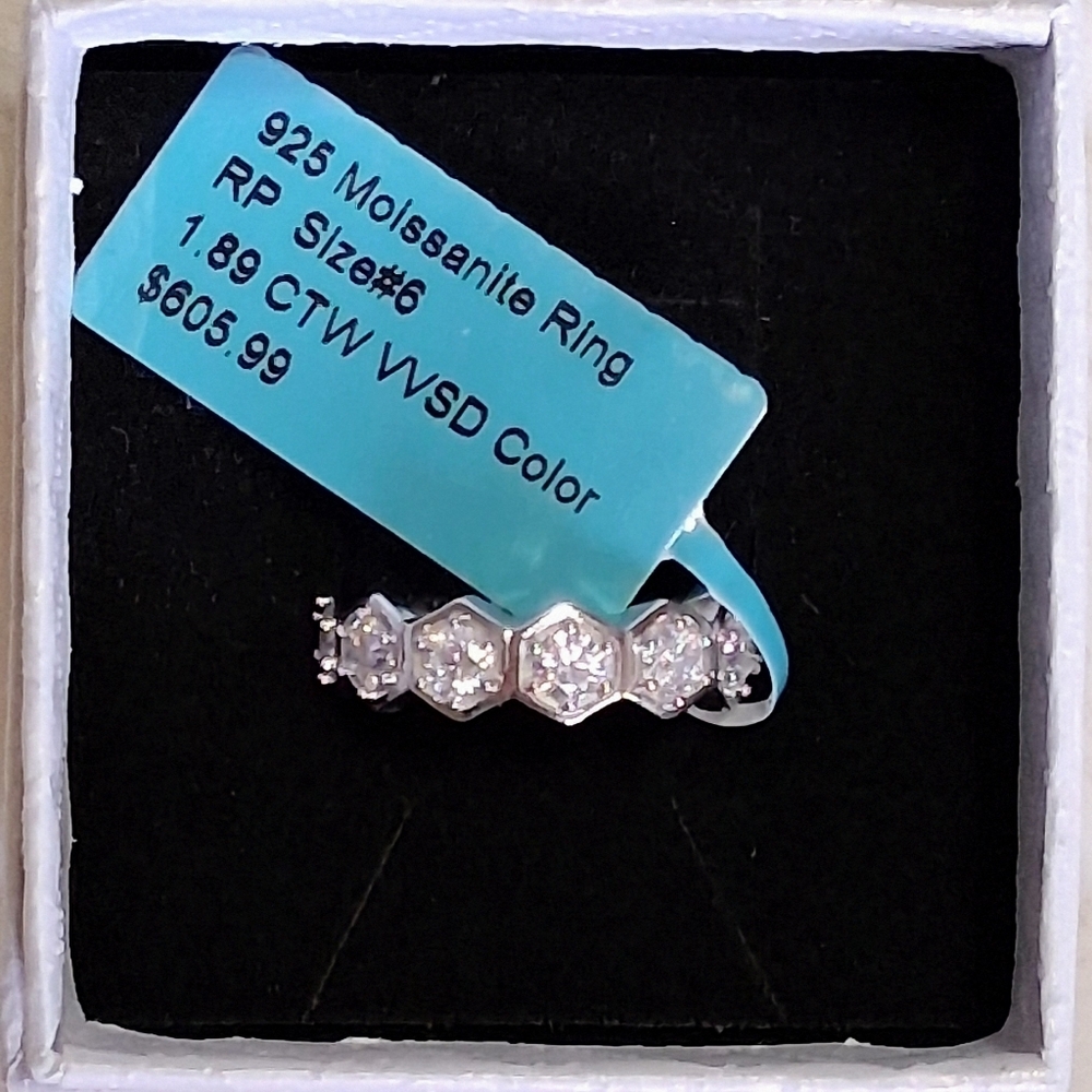 Moissanite Diamond 925 Stackable (Wedding/Anniversay) Band Size 6